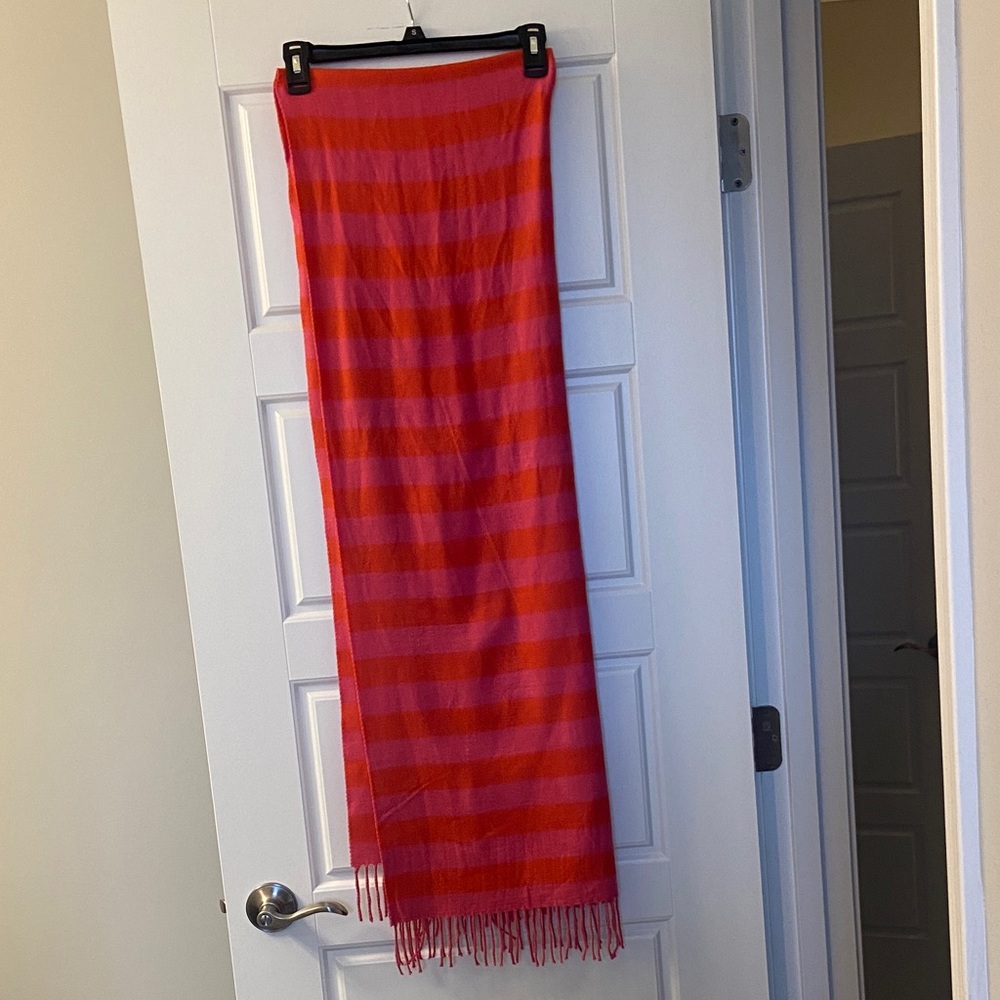 Pretty Pink and Orange Striped Pashmina